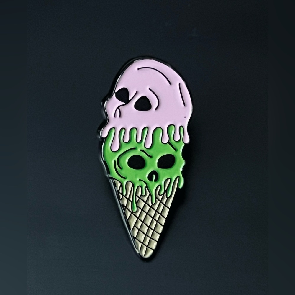Hot Topic Skull Ice Cream Enamel Pin